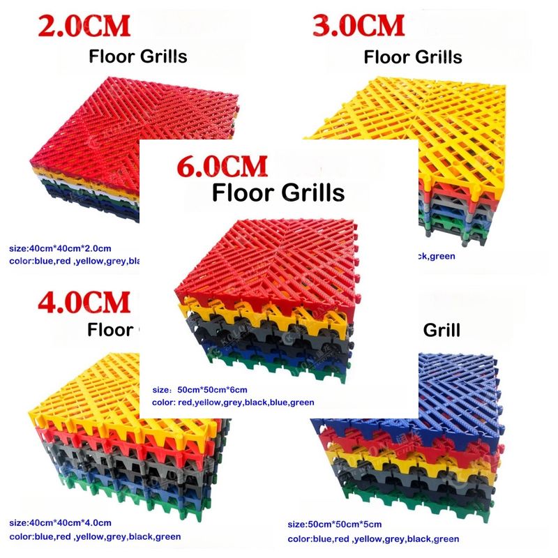 Plastic PP Interlocking Garage Floor Tile 2.0cm 3.0cm 4.0cm 5.0cm 6.0cm